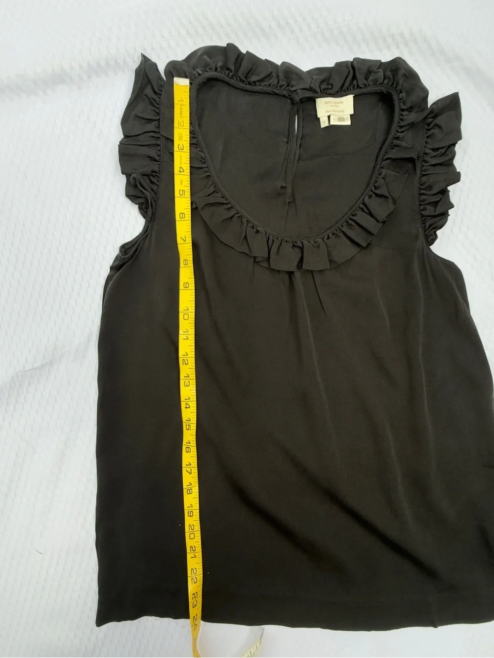 kate spade Black Ruffle Scoop Neck Sleeveless Camisole